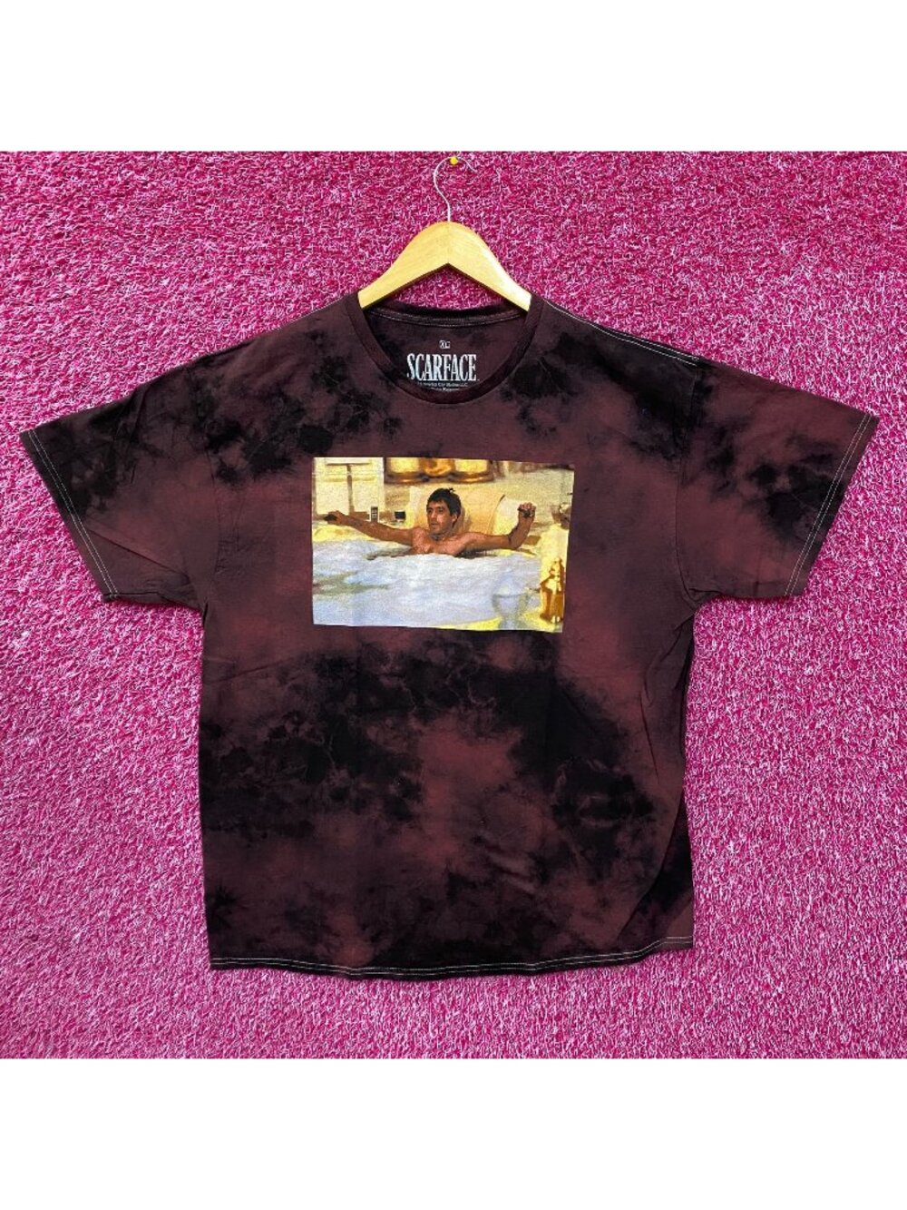 Scareface Tony Montana Maroon Tie Dye T-Shirt XL